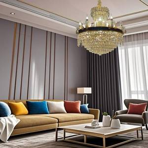 Lampadario a LED in Cristallo Zhongyi Gold, Struttura in Ferro e Vetro, Multi-Materiale, Misura Media, Illuminazione Universale 110-240V - Product Image 4