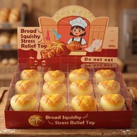 Jouet anti-stress Fidget Squishy Patte de chat, Pain, Croissant, en PU à rebond lent, ensemble en boîte colorée, super doux et moelleux, pour le soulagement du stress et la relaxation, vente en gros