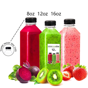 XINSHENG wholesale commercial biodegradable 300 ml 250ml square plastic smoothie fruit juice bottle empty bottles for smoothie