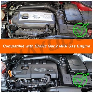 Kit de tuyau d'admission d'air froid à haut débit avec filtre pour VW Golf MK6 GTI Passat CC B6 B7 Scirocco Jetta EOS 1.8T 2.0 TSI Moteur à essence - Product Image 6