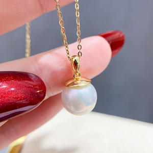 อุปกรณ์ทำเครื่องประดับมุก DIY จี้เงินแท้ S925 พร้อมฐานเปล่าสำหรับใส่ลูกปัดกลมขนาด 10-13 มม. จี้สร้อยคอแฟชั่น 31061 - Product Image 1