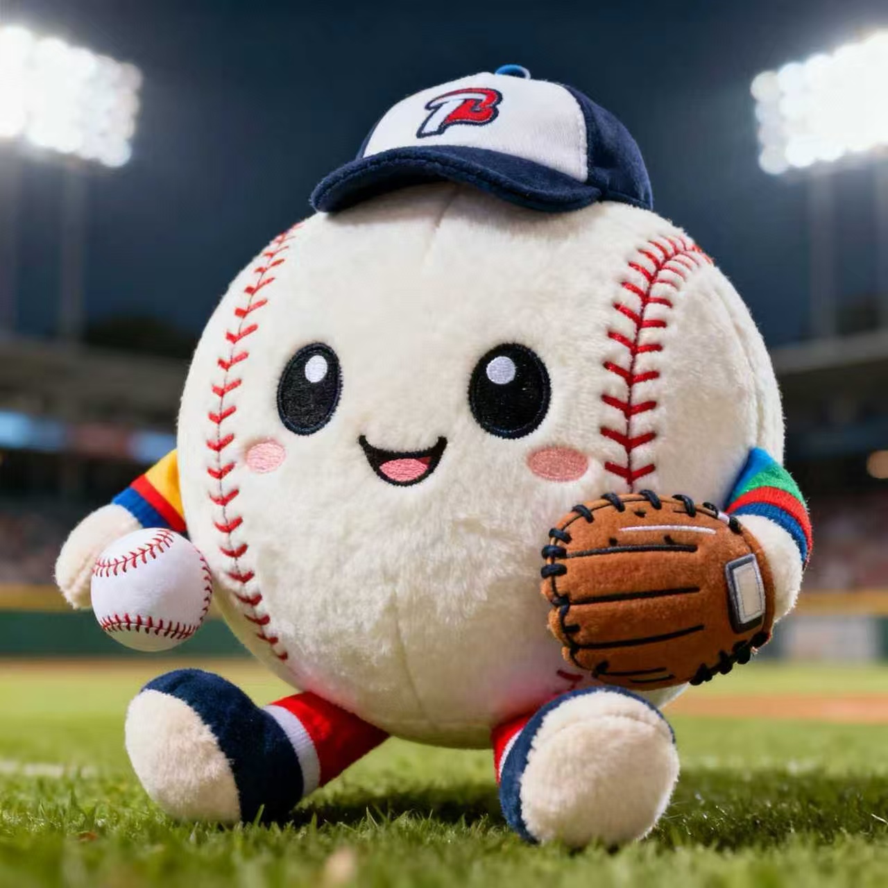 Hemoton Pelota de Béisbol de Peluche para Niños, Juguete Deportivo Creativo de Felpa Blanco, Ligero Uso Indoor y Outdoor