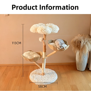 Árbol para Gatos de Madera Maciza, Grande y Extra Grande, con Nido Integrado de Madera Natural, Venta al por Mayor, Personalizable - Product Image 3