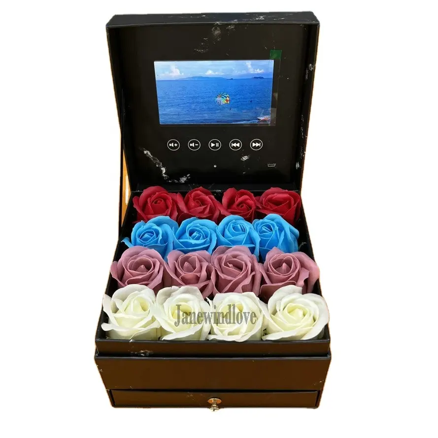 Lcd video gift box 7 inch video gift box flower lcd gift box with video