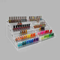 Support multicouche multifonctionnel pour vernis à ongles en acrylique transparent Porte-outil de maquillage Organisateur de cosmétiques Étagère de rangement pour vernis à ongles