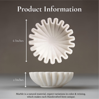 Bol décoratif festonné en marbre blanc véritable à 100 %, idéal pour porte-bagues, corbeille à fruits, table à café et à dîner, prêt à offrir