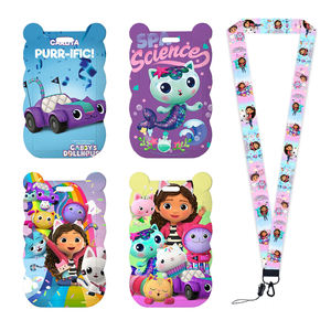 Porte-cartes <span class=keywords><strong>Gaby</strong></span> Cat Doll W Cartoon mignon avec cordon tour de cou, clip en acrylique scintillant pour badge de travail, porte-clés de protection - Product Image 5