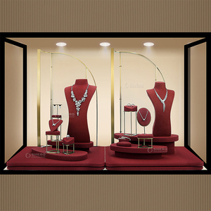 Elegante Expositor de Joyería de Metal, Soporte Personalizado de Microfibra Moderno para Aretes y Collares, Busto Negro para Exhibición de Joyas - Product Image 4
