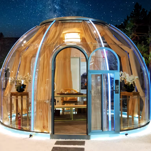 Casa Burbuja Móvil de Acero Ecológica para Glamping, Cabaña Transparente Resistente a la Intemperie con Cortina para Hotel o Restaurante al Aire Libre - Product Image 1