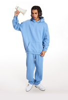 Ensemble de survêtement en molleton épais 345 GSM, style streetwear, comprenant un sweat à capuche oversize et un pantalon de jogging, respirant et confortable, avec poches