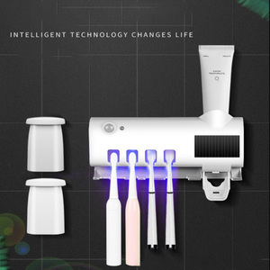 Solar Rechargeable Automatic Smart Magnetic with Wall Hanger Toothbrush Sanitizer <strong>Dispenser</strong> <strong>Toothpaste</strong> <strong>Dispenser</strong> - Product Image 4