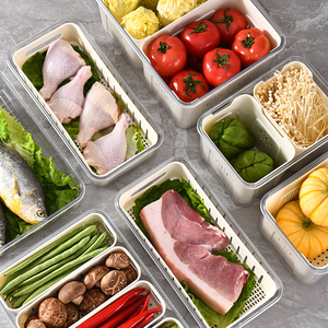 Food Grade Plastic Refrigerator Storage <strong>Box</strong> Special Arrangement for <strong>Frozen</strong> Meat &amp; Kitchen Food Drain Storage <strong>Box</strong> - Product Image 2