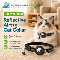 Collier pour chat en polyester réglable avec clochette, boucle de sécurité détachable, collier pour chaton avec support AirTag, sangle anti-perte pour animaux de compagnie