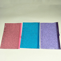 Protège-documents A6 transparent en PVC à 6 trous avec pochette zippée, paillettes et fermeture élastique pour feuilles mobiles