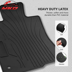 Tapis de sol en Latex pour Honda Civic 2016 – 2021, tapis noirs toutes saisons, 5 pièces, Style IKON, imperméables - Product Image 3