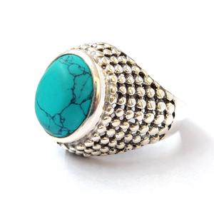 Anillo de Turquesa, Anillo de Plata de Ley 925 con Piedra Preciosa, Colección Hecha a Mano, Anillos Finos de Plata, Joyería de Plata, Precio al por Mayor - Product Image 1
