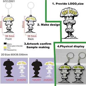 Porte-clés en PVC, fabrication professionnelle, porte-clés personnalisés, porte-clés en caoutchouc PVC souple 2D 3D, porte-clés PVC personnalisé à une ou deux faces - Product Image 3