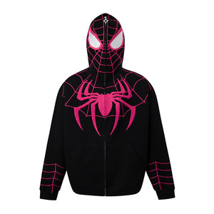 <span class=keywords><strong>Felpa</strong></span> con Cappuccio e Zip Integrale Ricamata con Motivo <span class=keywords><strong>Spider</strong></span>-<span class=keywords><strong>Man</strong></span> per Uomo e Donna, Ideale come Abbigliamento Autunnale - Product Image 4