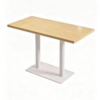 Meubles de restaurant durables et minimalistes, table rectangulaire de café et chaise à dossier incurvé avec mousse haute densité pour boulangerie