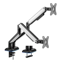 LDT63-C024GL Meilleur support de moniteur double pour ordinateur de jeu RGB, support de moniteur Vesa pour montage sur bureau, support de base pour 2 moniteurs