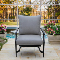 Ensemble de 5 pièces de mobilier de jardin moderne en aluminium pour foyer extérieur, résistant aux intempéries, comprenant canapé et table à manger, pour terrasse