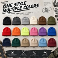 Vintage rib gebreide beanie met boord, wintermuts, streetwear, jaren 90, unisex, gebreide mutsen, blanco, direct leverbaar, pet