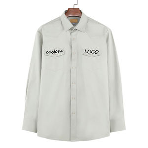 Camicia da lavoro con 2024 prestazioni avanzate in stile occidentale, autentici polsini a tre schiocco, camicia occidentale sportiva da uomo - Product Image 1