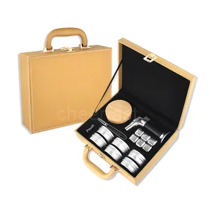 Pu Leather Gift Six Kinds Different Flavors Wood Chips Cocktail Smoker Kit Bar Accessories Cocktail Smoker Kit Whiskey Bourbon