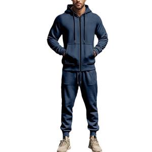 Nuovi set da uomo autunno inverno felpa con cerniera + pantaloni tuta Casual abbigliamento sportivo da uomo - Product Image 4