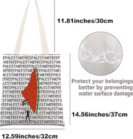 Sacs fourre-tout en toile avec logo personnalisé 3D numérique impression Portable décontracté grande capacité carte de la Palestine pour les femmes