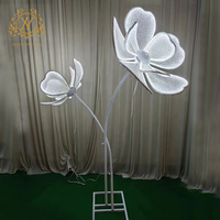 Dekorasi Panggung Pernikahan Mank, Lorong, Renda Logam, Peony, Camellia, Lampu Lantai Bunga untuk Dalam/Luar Ruangan, Lampu Jalan Kelopak Bunga Pernikahan