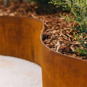 Bordure de jardin en acier corten, clôture paysagère, acier au carbone traité thermiquement, revêtement en poudre, écologique, moderne - Product Image 6