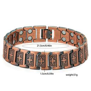 Bracelet en pierre naturelle magnétique à la mode rétro en kevlar, vente chaude en Europe et en Amérique, croix, ions négatifs, bijoux pour hommes anciens - Product Image 5