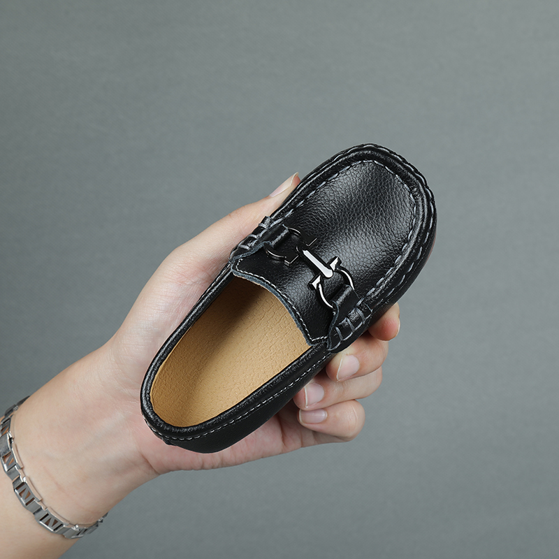 Для маленьких обувь из мягкой натуральной кожи; Лоферы на плоской подошве в британском стиле; Кожаная обувь на каждый день; Обувь из искусственной кожи с мокасины ручной работы; Модельные туфли