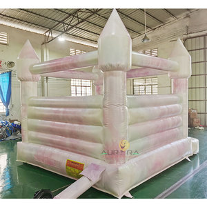 Aurora - Vente flash - Petit trampoline commercial écologique en PVC, taille/couleur personnalisable, trampoline pour tout-petits, château gonflable tie-dye blanc - Product Image 4