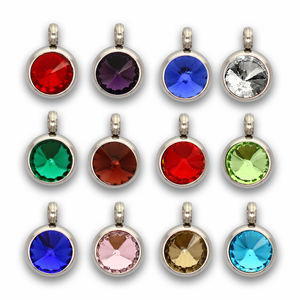 8X11Mm 10X13Mm Kristal Batu Kelahiran Pesona Berlian Imitasi + Baja Nirkarat Pesona Warna Perak Membuat Perhiasan Diy Aksesoris - Product Image 1