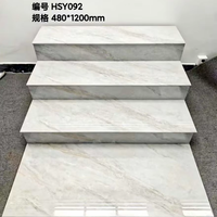 Carrelage d'escalier en porcelaine 1350x300mm de Foshan, taille personnalisée, carrelage de nez de marche pleine masse avec rainure pour marche et contremarche