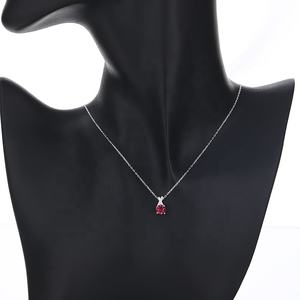 <span class=keywords><strong>Vin</strong></span> rouge diamant personnalisable à la mode fabriqué 925 colliers en argent Sterling pendentifs pour femmes - Product Image 3