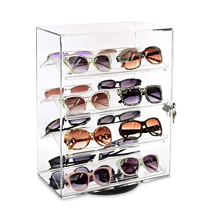 4 уровня вращающиеся прозрачные акриловые солнцезащитные очки витрина для столешницы солнцезащитные очки с замком для магазина