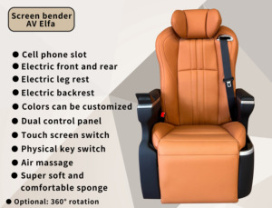 Intérieur de siège d'aviation Siège de voiture aero de luxe vip électrique modifié avec massage ventilé pour vip van <span class=keywords><strong>totota</strong></span> alphard - Product Image 4