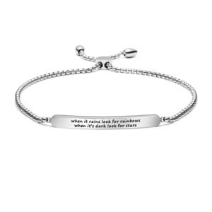 Joycuff สร้อยข้อมือแฟชั่นสเตนเลส316L,สร้อยข้อมือปรับได้แนวยาวสร้างแรงบันดาลใจสำหรับผู้ชายและผู้หญิง - Product Image 1