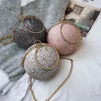Модная роскошная сумка через плечо с бриллиантами, круглая Сумка-клатч с блестками, Свадебные вечерние сумки с кристаллами