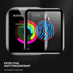 Nouvel arrivage de film protecteur de haute qualité couverture complète 3D protecteur d'écran à bord incurvé pour Apple Watch série 6 40mm 44mm