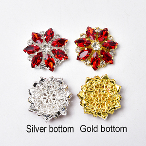 Beaux boutons en métal strass de 28Mm, mélange de couleurs, yeux de <span class=keywords><strong>cheval</strong></span>, verre, fleur en cristal, boucle, bricolage pour vêtements, accessoires de décoration - Product Image 4