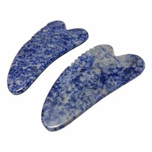 Blue Spot Jasper Stone Face Guasha Board <b>Massager</b> Custom Logo Facial Skin - Product Image 1