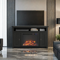 Meuble TV de salon moderne en bois avec cheminée Cheminée électrique Console TV pour téléviseurs jusqu'à 60 ".