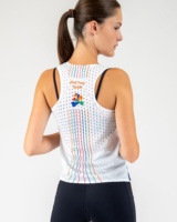 Débardeur de course haute performance pour femme en polyester, gilet de marathon avec canaux de drainage de la transpiration, marque privée OEM