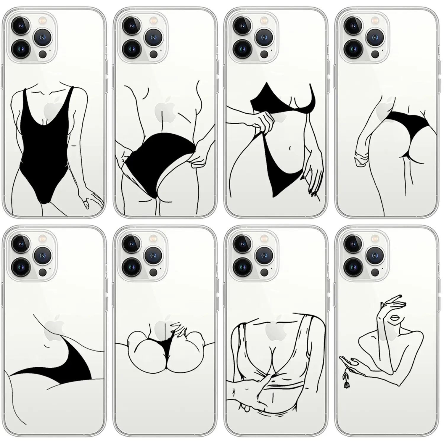 1000+ Design Custom Sexy Ass Girl Luxury Silicone Cover For iPhone 11/12/13/14/15 Pro Max Printing Mobile Phone Sublimation Case