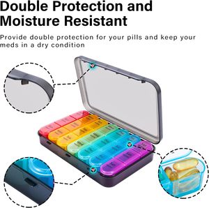 Pilulier portable 3X quotidien 7 jours hebdomadaire pilulier voyage médecine pilulier pour 3 fois jour vitamines stockage de médicaments - Product Image 6