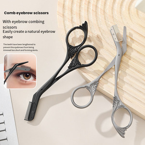 Ciseaux à <span class=keywords><strong>sourcils</strong></span> sûrs avec peigne, en acier inoxydable, anti-rayures, coupe-précision <span class=keywords><strong>pour</strong></span> débutants, outil professionnel de toilettage des <span class=keywords><strong>sourcils</strong></span> - Product Image 1